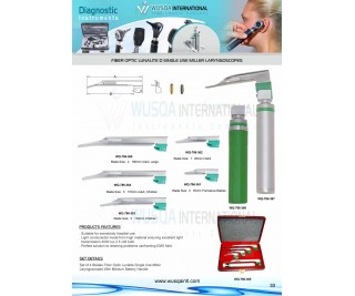 Fiber Optic Luna Lite Single Use Miller Blades Laryngoscopes.